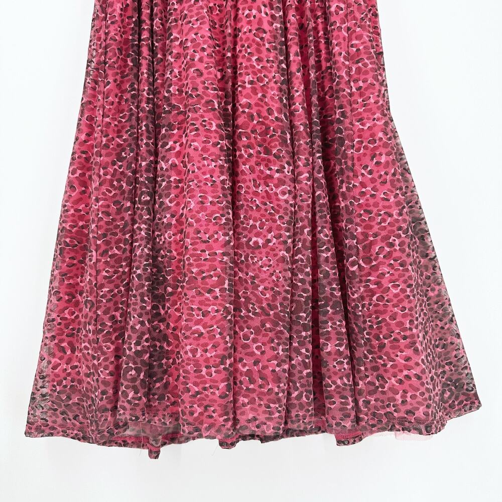 Betsey Johnson X Torrid Pink Tulle Leopard Midi Dress Size 16 Punk Grunge Alt - Picture 8 of 11